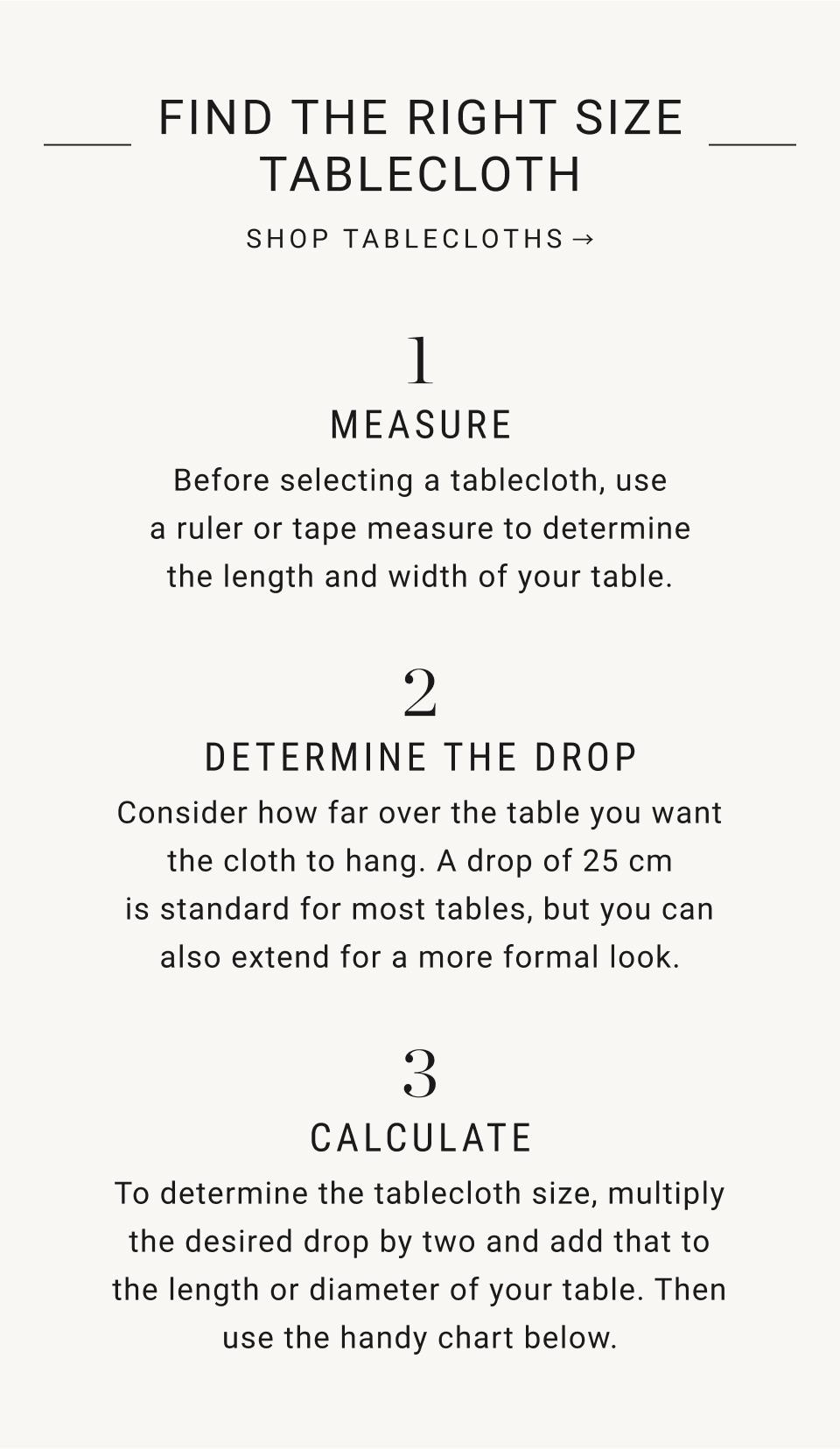 Finding The Right Size Tablecloth | Shop Tablecloth